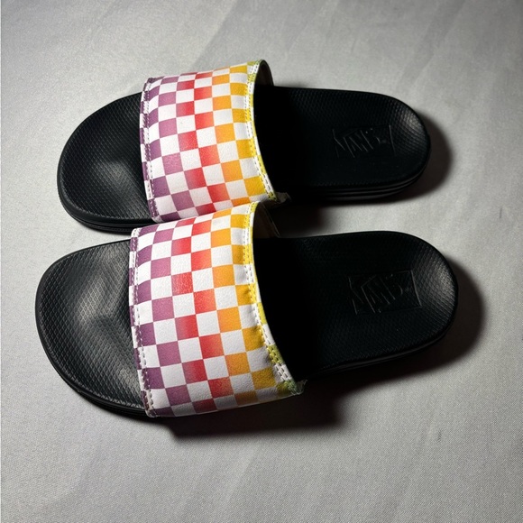 Kids size 2 vans slides shoes, #E769 - Picture 1 of 6